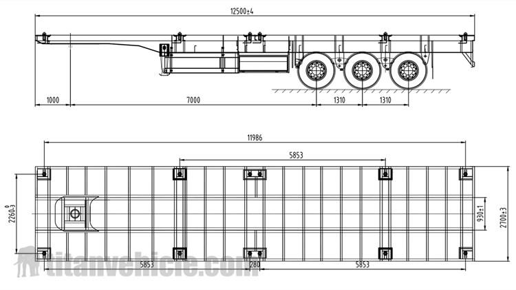 Drawing of Flatbed Trailer