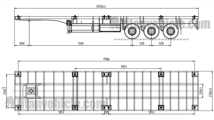 Drawing of Flatbed Trailer Price