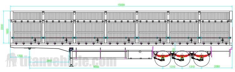 Drawing of 34 Ton Side Tipper Trailer