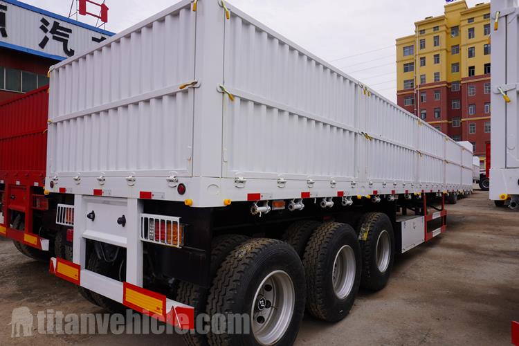 60 Ton 3 Axle Flatbed Trailer with Drop Side