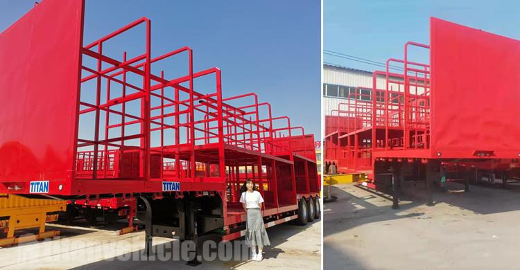 3 Axle Double Fence Cargo Semi Trailer for Sale In Benin