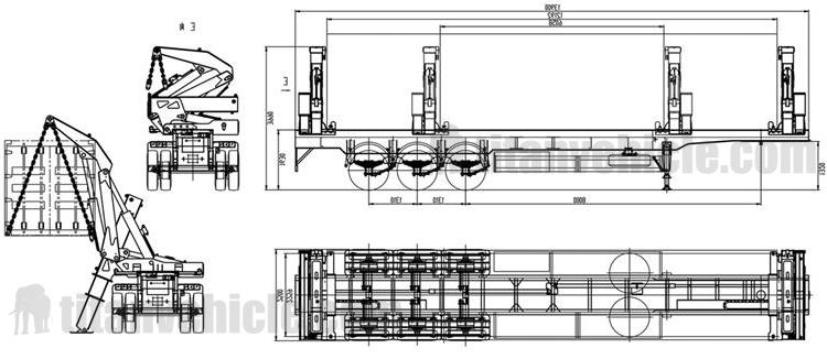 Drawing of 20/40Ft Sidelifters Trailer