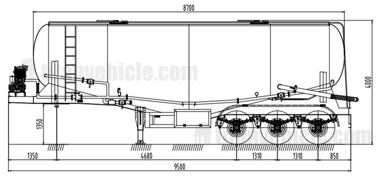 3 Axle 38m3 Dry Bulk Trailer for Sale In Ghana