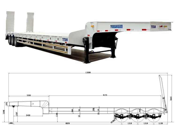 Heavy Duty Tri Axle Low Bed Semi Trailer for Sale In Congo