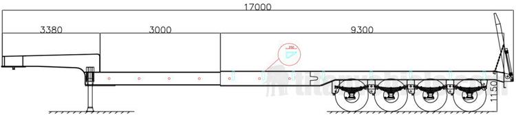 4 Line 8 Axle 100 Ton Extendable Lowbed Trailer for Sale In Congo