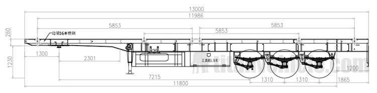 Tri Axle 40Ft Flatbed Semi Trailer for Sale In Ethiopia