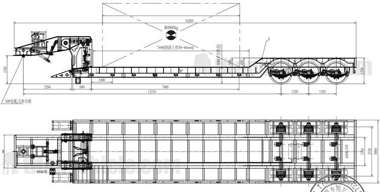 120 Ton Hydraulic Detachable Neck Lowboy Trailer for Sale in Cayman Islands