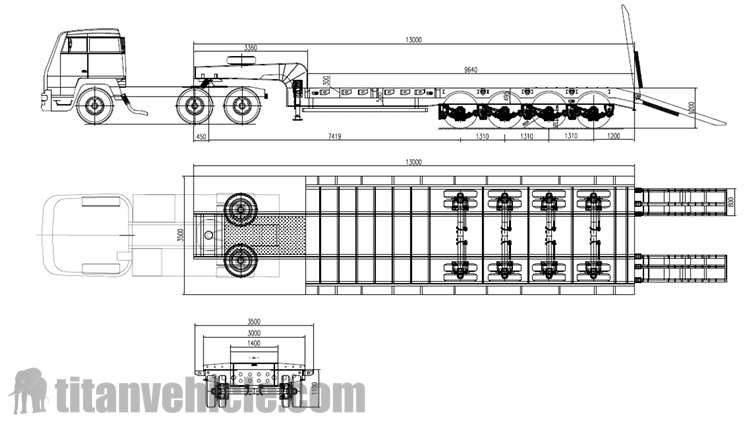 4 Axle 100 Tons Low Bed Semi Trailer for sale in Benin