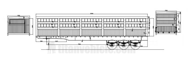 TITAN 3 axle fence cargo semi trailer drawing